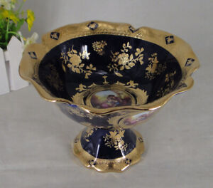 Imperial Porcelain Cobalt Blue Compote Bowl on Stand 'Second Date'