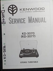 Kenwood KD-3070 KD-3077 Turntable Service Manual Original