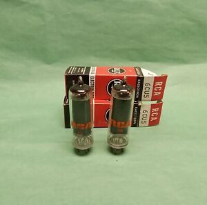 Matched Pair 6CU5 RCA Black Plate NOS Beam Power Tubes like EL84