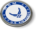 U.S. AIR FORCE MOM 3D Domed Emblem Badge Car Sticker Chrome ROUND Bezel