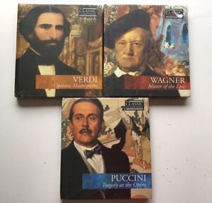 Lot of 3 - Classic Composers CD/Book Sets - Puccini, Wagner, Verdi - New/Sealed