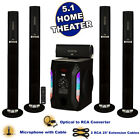 Acoustic Audio Bluetooth Tower 5.1 Speakers w/ Optical Input Mic & 2 Ext. Cables