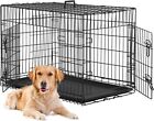 Large Dog Crate Metal Wire Double-Door Folding Pet Animal Pet Cage with Tray