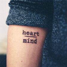 Waterproof Temporary Tattoo Stickers Heart Mind Letters Tattoo Fake Ta`jm