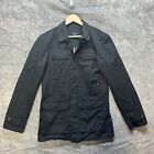 Paul Smith Jacket Mens Large Black Jean Denim Button Front Fitted Utility Canvas