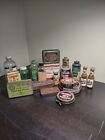 Huge Lot of Vintage Antique Tins Glass Cooking Medical Cleaning Etc. Empty/ Full