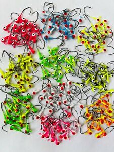1/32 1/16 1/8oz Crappie Jig Heads Fishing Sickle Hooks Crappie-Panfish-Trout🌟