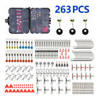 Fishing Tackle Box Full Loaded Accessories Hooks Lures Baits Worms 263 PCS Set