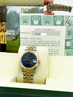 Rolex 68273 Midsize 31mm Datejust Blue Dial 18K Yellow Gold Stainless Box Paper
