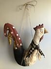 Extreme Primitive Folk Art~Handmade Rooster Doll~Hanger~Shelf Sitter~Farmhouse