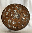 Antique Chinese Rosewood Mother-of-Pearl Inlaid Round  Box