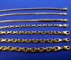 14K Yellow Gold 1.5mm-7.5mm Solid Rolo Cable Link Chain Necklace All Sizes Real