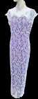 Sexy White Lace Purple Daisy Cheongsam Qipao Plastic Collar 30-40s Vtg Wiggle