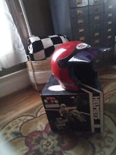 VTG Vintage Motorcycle BELL MAG 4 RS Force Flow Bell Helmet Flame RED Open Face