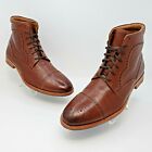 J&M 1850 Mens Brown Leather Dress Cap Toe Boots Shoes 27-1244 Size 12 M