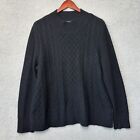 Charter Club Sweater Women Extra Large Black Knit Cashmere Pullover Classic