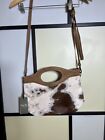 Myra Bag Hairon Shoulder Hand Tooled Leather Cowhide NWT