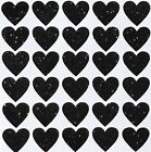Black Glitter Heart Stickers! ~ Custom Size ~ Cute for Scrapbooks & Crafts!