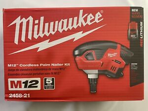 Milwaukee 2458-21 M12 Cordless Palm Nailer Kit NEW