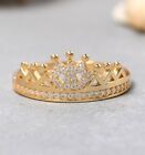 14K Solid Gold Crown Ring, Princess Crown Ring, Queen Ring