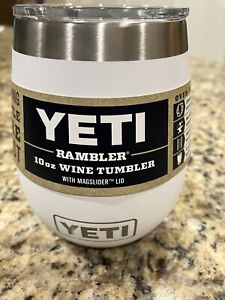 NEW Yeti Rambler 10oz Stainless Steel Wine Tumbler-White W/ Lid and Mag Slider