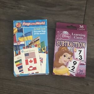 2 Flash Cards Flags Of The World And Disney Princess Subtraction Both Complete