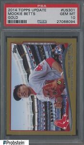 New Listing2014 Topps Update Gold #US301 Mookie Betts Boston Red Sox RC Rookie /2014 PSA 10
