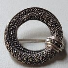 Sterling Silver & Marcasite Brooch Marked 925 A Thailand 11.5 Grams Very Nice