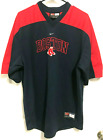 BOSTON RED SOX Men Navy Red V Neck Pullover Baseball Jersey Shirt L Nike MLB