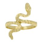 14k Yellow Gold Diamond Cut Serpent Snake Ring Sizes 5-12