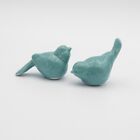 Pair of Blue Bird Ceramic Figurines Glazed Glossy very sweet!