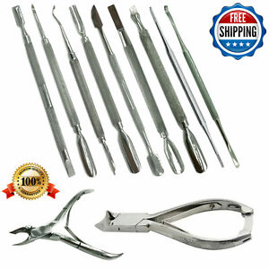 STAINLESS STEEL 11 PC PODIATRY CHIROPODY MANICURE PEDICURE NAIL CARE TOOLS KIT