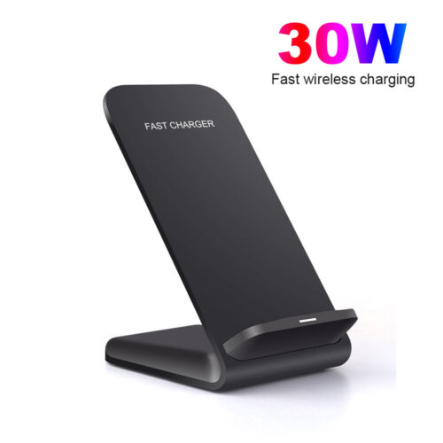 30W Wireless Charger Charging Stand Dock For Samsung iPhone Android Cell Phone