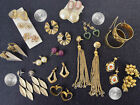 17 Pair Assorted Lot of Vintage Pierced Earrings, Gold-tone