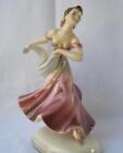 Vintage Keramos Glass Porcelain Dancing Lady Mauve Dress Wien Austria Vienna