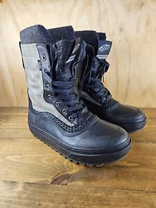 Vans Standard Zip Snow MTE Boots Men's Size 8 Black Shoes Leather Waterproof