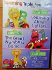 3 Sesame Street Triple Learning Feature DVD- Letters, Numbers Game, Animals Sing