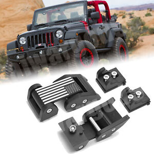 Black Aluminum Hood Locking Latch Catch Kit For Jeep Wrangler JK JKU 2007-2018 (For: Jeep)