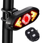 Bike Tail Light LED USB Turn Signals Rear Bicycle Alarm Kit Remote Control