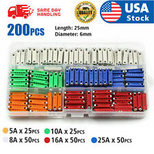 200pcs Continental Car Fuses Torpedo Type For Vintage Classic Cars Old Style Set (For: Fiat X-1/9)