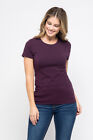 Women's Premium Basic Tee T-Shirt Soft Cotton Short Sleeve Crew Neck Solid Top