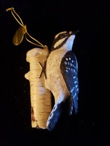 Danbury Mint hand Songbird Christmas ornament - DOWNY WOODPECKER