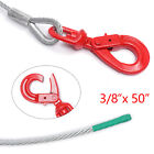 Steel Core Winch Cable 3/8'' x 50''/100'' With Self Locking Swivel Hook Tow Wire