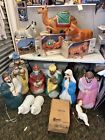 Vintage Empire Complete Nativity Set 12 Piece Christmas Lighted Blow Mold Boxes