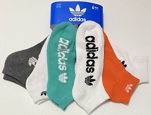 Adidas Men's 6-Pair Low Cut Socks White/Green/Gray/Orange