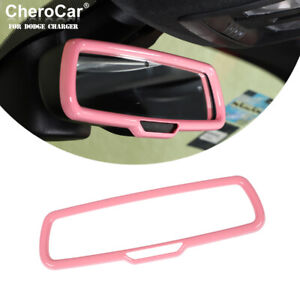 Pink Rear View Mirror Cover Trim Decor Ring for Dodge RAM 1500 10-17 Accessories