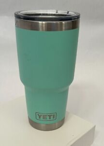 YETI Seafoam Aqua Rambler 30 oz Tumbler Cup with Mag-slider Lid ~ No straw