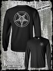 Baphomet Pentagram Long Sleeve 2-Sided T-Shirt Satanic Church Evil Metal Occult