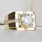 Men's Solitaire with Accents Ring 14K Yellow Gold Over 2.2Ct Lab Created Diamond