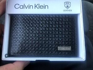 Calvin Klein L Fold with ID Billfold RFID Protection Black NEW W/Box🔥